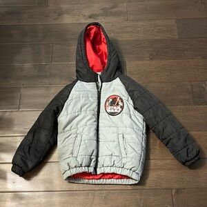 Star Wars Gray and Black Puffer winter Jacket, size 6x